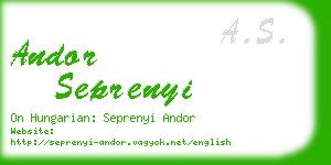 andor seprenyi business card